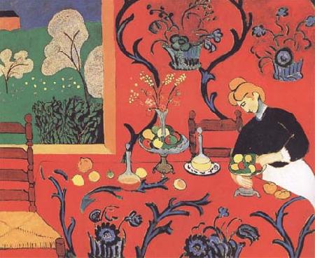 Henri Matisse Harmony in Red-The Red Dining Table (mk35) oil painting image